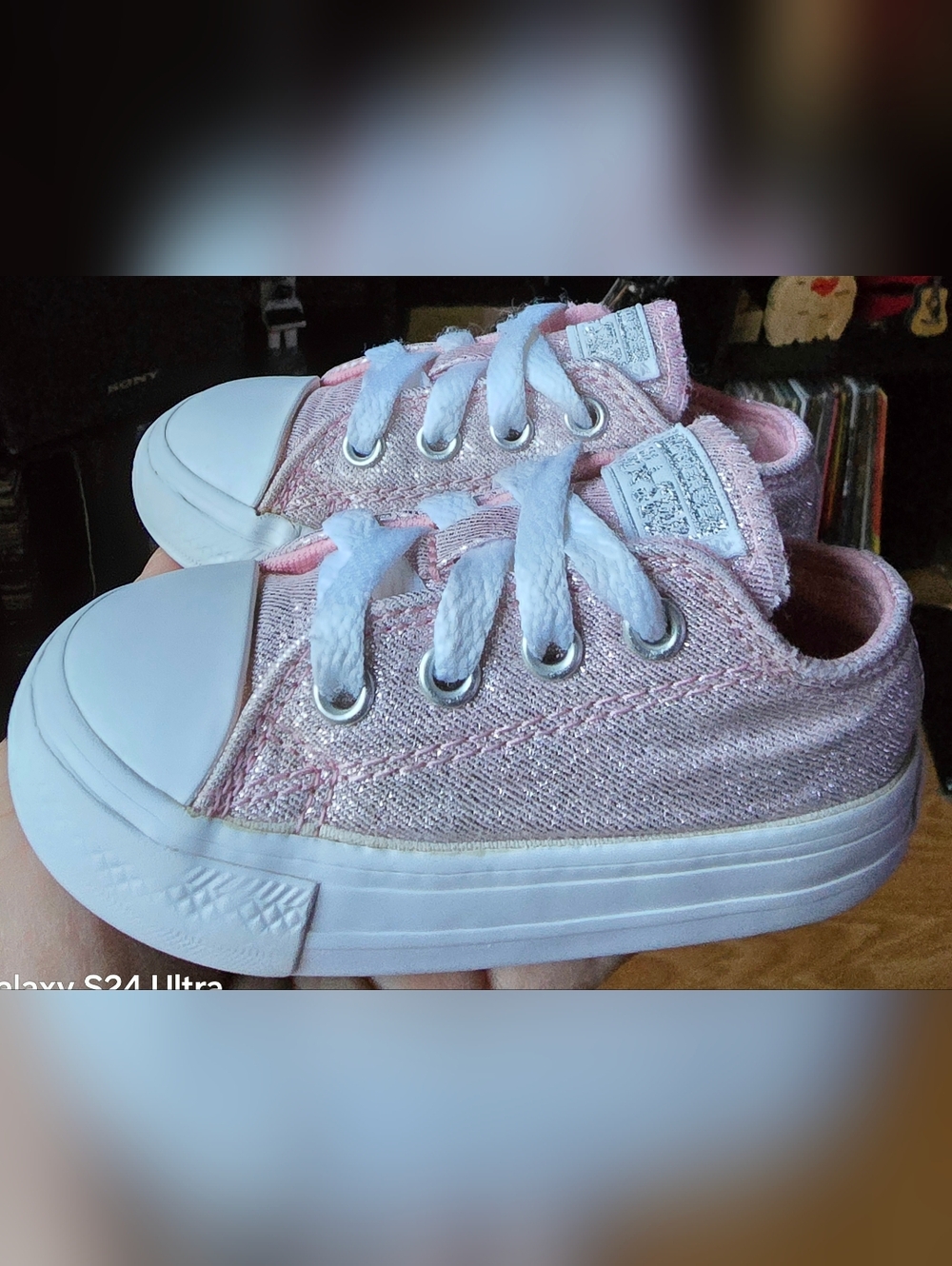 Sz 5 Toddler Girl's CONVERSE CTAS PINK SPARKLE Low Top Shoes